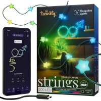 Гирлянда Twinkly Smart LED Strings USB 200 Star-shaped RGB LEDs, Green Wire, USB-C 12м (TWKS200RGB-G)