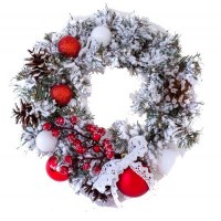 Рождественский венок YES! Fun Ностальгия 15 см Бело-зеленый (903773)