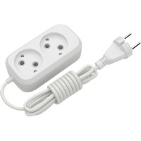 Сетевой удлинитель Electrum C-ES-1783 3.0m, 2 роз, white (C-ES-1783)