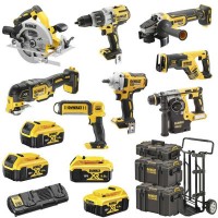 Набор электроинструментов DeWALT 8 ед. 18 В XR Li-lon, вес 43.5 кг, 3 кейса, 4 АКБ и ЗУ (DCK856P4)
