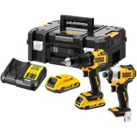 Набор электроинструментов DeWALT 2 ед. 18 В XR Li-lon, вес 5.9 кг, кейс TSTAK, 2 АКБ и ЗУ. (DCK2062D2T)