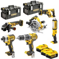 Набор электроинструментов DeWALT 6 од., 3*5Ah, 2 кейси TOUGH SYSTEM (DCK623P3)
