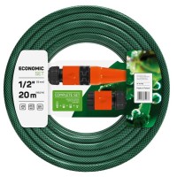 Поливочный шланг Cellfast набор ECONOMIC, 1/2", 20м, 3 слоя, ороситель, комплект для подключения (10-100)