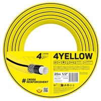 Поливочный шланг Cellfast 4YELLOW 1/2" 20м, 4 слоя, до 20 Бар, -10…+50°C (10-500)