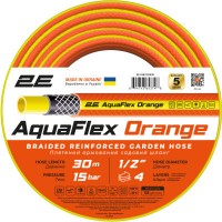 Поливочный шланг 2E AquaFlex Orange 1/2", 30м, 4 шари, 20бар, -10+60°C (2E-GHE12OE30)