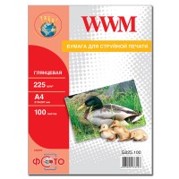 Фотобумага WWM, глянцевая, 225 г/м2, A4, 100л (G225.100)