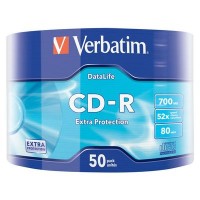 Диск CD-R 50 Bulk VERBATIM 700MB/80min 52X Wrap (43794) Printable