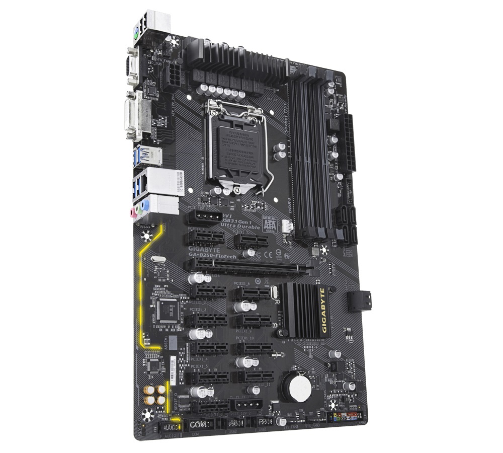 Материнская плата GIGABYTE GA-B250-FINTECH Фото: Материнская плата GIGABYTE GA-B250-FINTECH