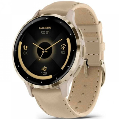 Смарт-часы Garmin Venu 3S, Fr. Gray + Soft Gold, Leather, GPS (010-02785-55) Фото: Смарт-часы Garmin Venu 3S, Fr. Gray + Soft Gold, Leather, GPS (010-02785-55)