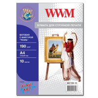 Бумага WWM матовая A4 Fine ART 190г/м фактура ткань 10листов (MC190.10)