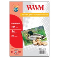 Фотобумага WWM, глянцевая, 225 г/м2, A4, 20л (G225.20)