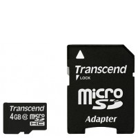 Карта памяти 4 Gb microSDHC, Transcend (TS4GUSDHC10)