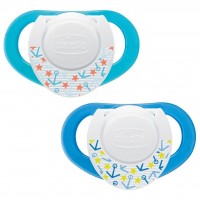 Пустышка Chicco Physio Compact силиконовая 6-12 мес 2 шт голубая (74832.21)