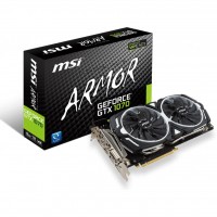 Видеокарта GeForce GTX1070, MSI, ARMOR, 8Gb DDR5, 256-bit, DVI/HDMI/3xDP, 1683/8008 MHz, 8-pin (GTX 1070 ARMOR 8G)