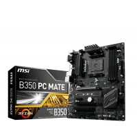 Материнская плата AM4 (B350) MSI B350 PC MATE, B350, 4xDDR4, CrossFire, Int.Video(CPU), 4xSATA3, 1xM.2, 1xPCI-E 16x 3.0, 1xPCI-E 16x 2.0, 2xPCI-E 1x 2.0, 2xPCI, ALC892, RTL8111H, 8xUSB3.1/6xUSB2.0, VGA/DVI/HDMI, ATX