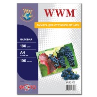 Фотобумага WWM, матовая 180g/m2, A4, 100л (M180.100)