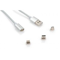Дата кабель USB 2.0 AM to Tyoe-C&Micro 5P&Lightning 1.0m Vinga (Magnetic 3in1)