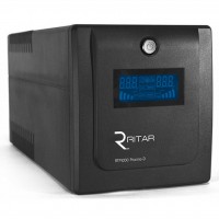 ИБП Ritar RTP1000 (600W) Proxima-D, LED, AVR, 5st, 4xSCHUKO socket, 2x12V7Ah, plastik Case. Q2