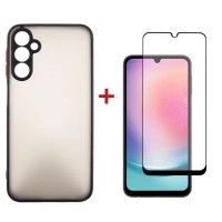 Чехол для мобильного телефона Dengos Kit for Samsung Galaxy A24 case + glass (Black) (DG-KM-15)