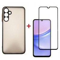Чехол для мобильного телефона Dengos Kit for Samsung Galaxy A25 5G case + glass (Black) (DG-KM-65)